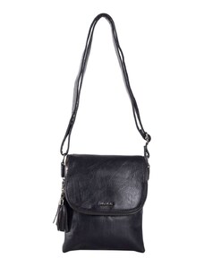 BASIC ČERNÁ DÁMSKÁ CROSSBODY KABELKA S OZDOBOU --BLACK