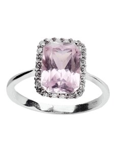 Stříbrný prsten s Ametystem rose de france a Zirkony Planet Shop
