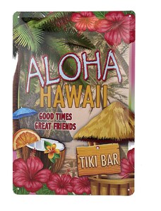 Nostalgishe Plechová cedule Aloha Tiki bar 20 x 30 cm