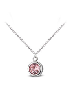 Jewellis ČR Jewellis ocelový náhrdelník Ice Deluxe s krystalem Swarovski - Light Rose