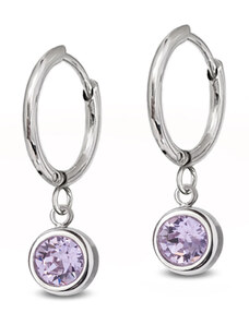 Jewellis ČR Jewellis ocelové náušnice kruhy Chaton Deluxe s krystaly Swarovski - Violet