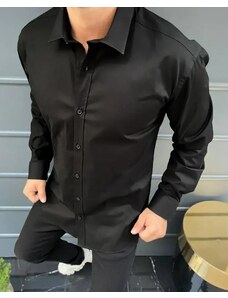 Fashionformen Elegantní pánská košile černá Side