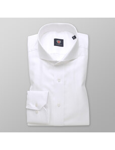Willsoor Elegantní pánská košile slim fit bílé barvy s jemným vzorem 14712