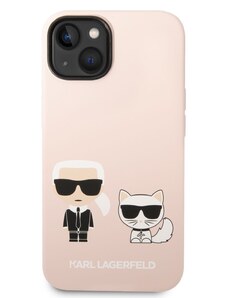 Ochranný kryt pro iPhone 14 PLUS - Karl Lagerfeld, Liquid Silicone Karl and Choupette Pink
