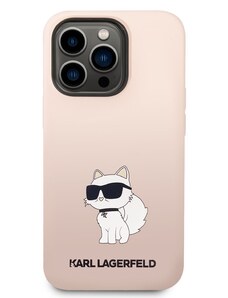 Ochranný kryt pro iPhone 14 Pro MAX - Karl Lagerfeld, Liquid Silicone Choupette NFT Pink
