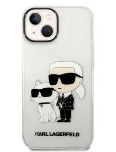 Ochranný kryt pro iPhone 14 PLUS - Karl Lagerfeld, IML Glitter Karl and Choupette NFT Transparent