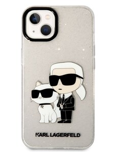 Ochranný kryt pro iPhone 13 - Karl Lagerfeld, IML Glitter Karl and Choupette Transparent