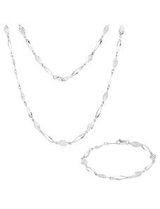GEMMAX Jewelry Okouzlující souprava šperků z bílého zlata - náhrdelník a náramek GLKWN-68211-68631