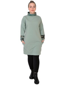 Top Elegant Teplákové šaty s kapsami SÁBA winter / dusty green