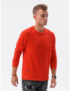 Ombre Clothing Pánská mikina bez kapuce - - tmavě červená B978