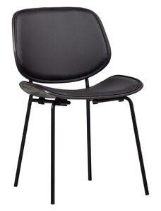 Hoorns Černá koženková jídelní židle Clome