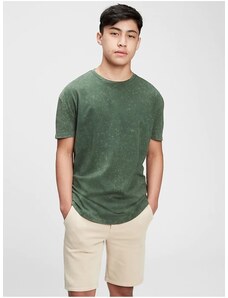 Zelené klučičí dětské tričko teen curved hem t-shirt GAP