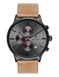 Černé pánské hodinky Paul Rich s páskem z pravé kůže Viper - Leather