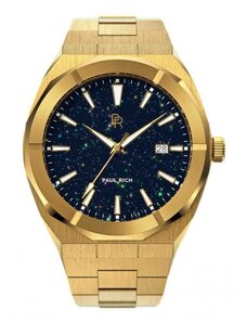 Zlaté pánské hodinky Paul Rich s ocelovým páskem Star Dust - Gold Automatic 45MM