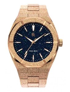 Růžovo zlaté pánské hodinky Paul Rich s ocelovým páskem Frosted Star Dust - Rose Gold 42MM