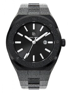 Černé pánské hodinky Paul Rich s ocelovým páskem Signature Frosted Barons Black 45MM