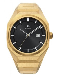 Zlaté pánské hodinky Paul Rich s ocelovým páskem Elements Black Tiger Steel 45MM