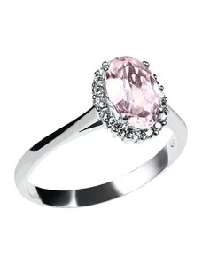 Stříbrný prsten s Rose de france Ametystem zdobený Zirkony Planet Shop