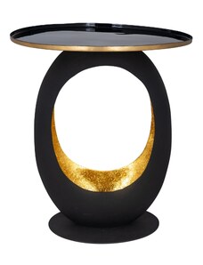 Zlato černý kovový odkládací stolek Richmond Kristy 51 cm