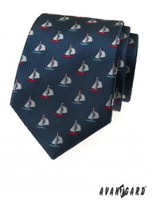 Modrá kravata s motivem plachetnice Avantgard 561-81396