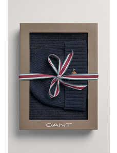 ČEPICE GANT D1. BEANIE SCARF GIFT BOX modrá S/M