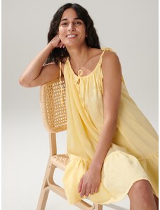 Sinsay - Mini šaty s ozdobným vázáním - žlutá