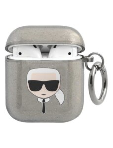 Karl Lagerfeld KLA2UKHGK Kryt AirPods černý/černý Glitter Karl`s Head