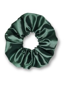 MURU Saténová scrunchie gumička - Tmavě zelená