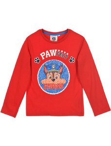 Chlapecké tričko s překlápěcími flitry PAW PATROL PAWFECT červené