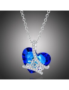 Éternelle Exkluzivní náhrdelník s modrým krystalem Isabell - srdce