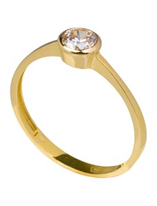 Dámský prsten ze 14kt žlutého Zlata se Zirkonem. Planet Shop