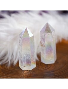 Krystal broušený Aura křišťál obelisk - 80 gr