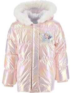Disney Frozen Růžová teplá zimní bunda s holo efektem Světle růžová