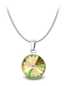 Jewellis ČR Jewellis ocelový náhrdelník s krystalem Rivoli Swarovski - Luminous green