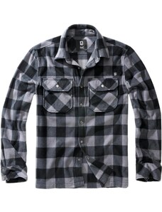 Brandit Jeff Fleece Shirt s dlouhým rukávem černo/šedá