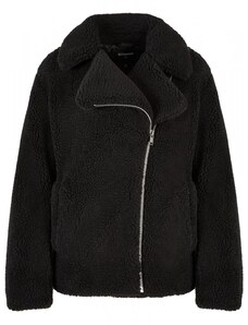 URBAN CLASSICS Ladies Sherpa Biker Jacket - black