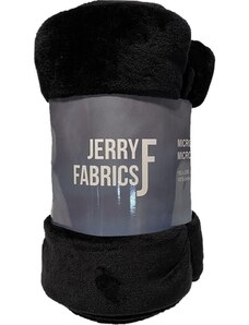 JERRY FABRICS Plyšová deka Černá super soft Polyester, 150/200 cm