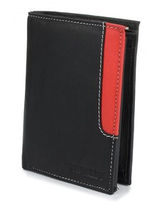 Pánská kožená peněženka černočervená Cavaldi N4-GDL RFID