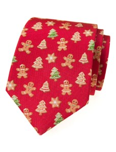 Vánoční kravata Avantgard - červená / perníček