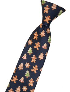 Vánoční chlapecká kravata Avantgard Young - modrá / perníček 548-19100-0