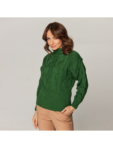 Dámský vlněný svetr zelené barvy 14750
