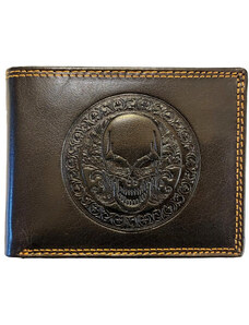 Kožená peněženka pirátská mince DARK BROWN