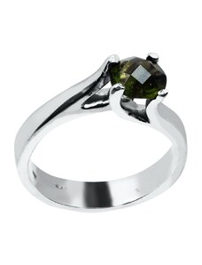 Jedinečný stříbrný prsten s Vltavínem Planet Shop