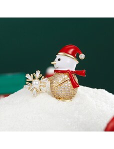 Éternelle Vánoční brož se zirkony Sněhulák