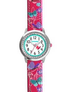 CLOCKODILE Hravé růžové dívčí dětské hodinky MOTÝL CWG5151