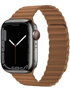 Crested Kožený řemínek s magnetickým zapínáním pro Apple Watch 42, 44 a 45 mm hnědý