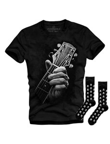 Dárková sada pánské tričko + ponožky UNDERWORLD Guitar head / Skulls