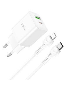 Rychlá nabíječka do sítě pro iPhone a iPad - Hoco, N28 Founder PD20W/QC3.0 White + Lightning kabel