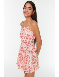 Trendyol růžové šaty s květinovým vzorem