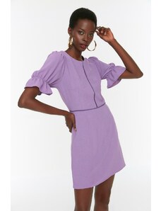 Trendyol fialové kočičí schodišťové tkané šaty